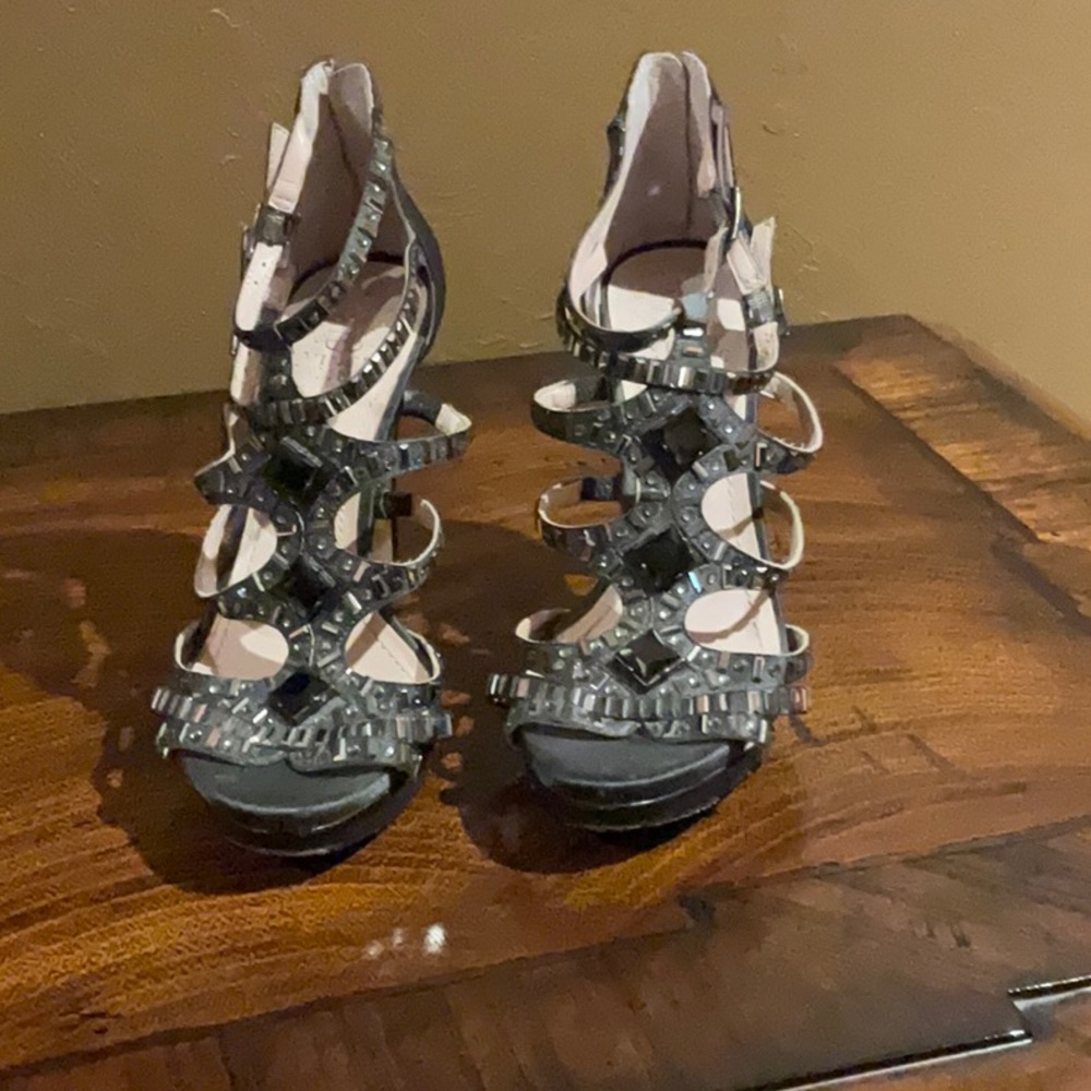 Vince Camuto satin and sparkle scrappy sandals